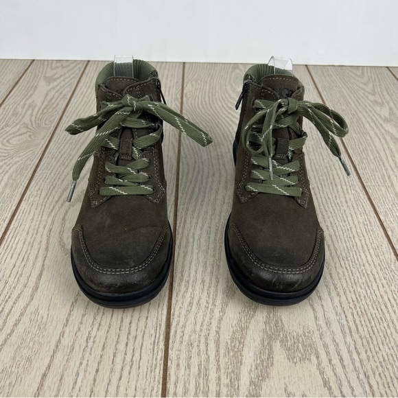 UGG Hapsburg Waterproof Suede Lace-up Ankle Booties US7 Green Slate $150 - Picture 2 of 9